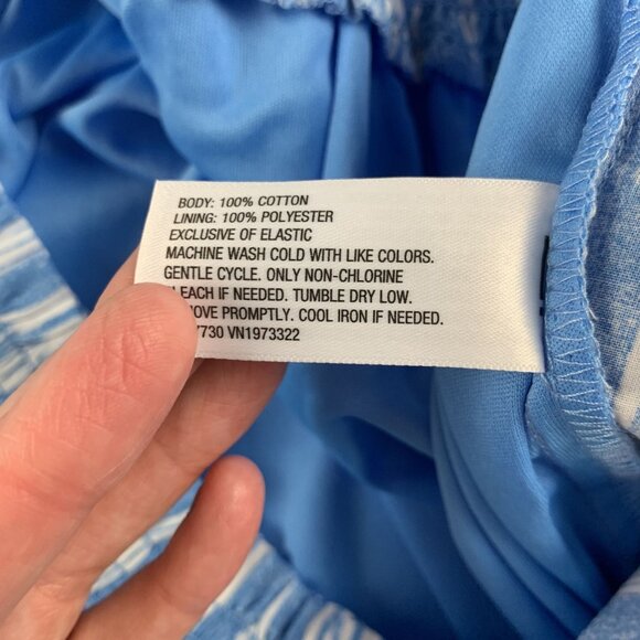 Wild Fable Bright Blue Striped Smocked Waist Wide Leg Summer Lounge Pant 3X New - Picture 6 of 8